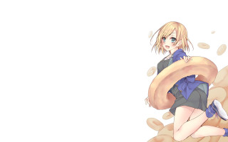 Girl short dress holding snake - sots art free wallpaper
