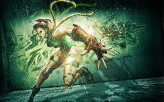 Woman dancing rain sword green - the rain free wallpaper