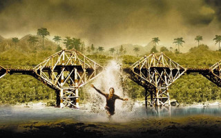 Man standing water bridge waterfall - david palumbo free wallpaper