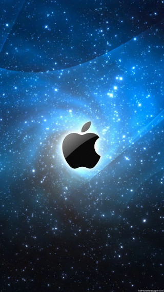 Apple logo blue background stars 4 - the background of the image free wallpaper
