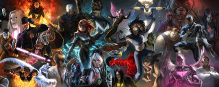 Fantasy characters flames background man - a group of characters free wallpaper