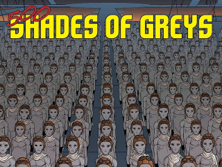 Shades greys crowd yellow red - grey background free wallpaper