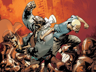 Cartoon man thrown group fight - underground free wallpaper