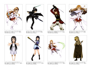 Anime characters poses hair colors - different pose free wallpaper