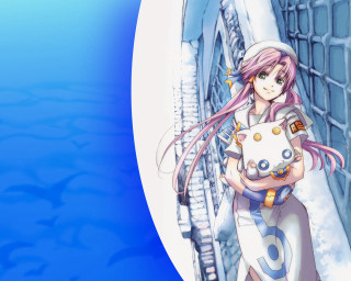 Anime character white cat blue - a white cat free wallpaper