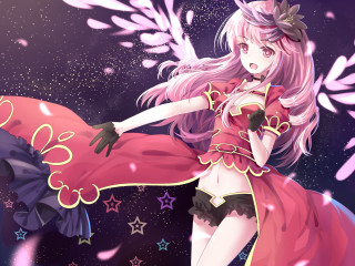 Girl pink dress wings stars - a pink dress free wallpaper