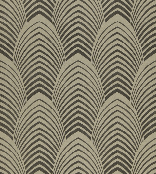 Wavy lines beige black brown - art deco free wallpaper