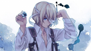 Person camera backpack white background - a manga drawing free wallpaper for desktop