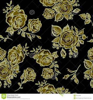 Black gold floral rococo bug - rose free wallpaper