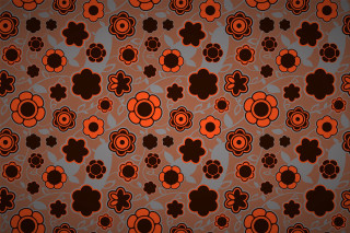 Orange brown flower pattern brown - a black center free wallpaper
