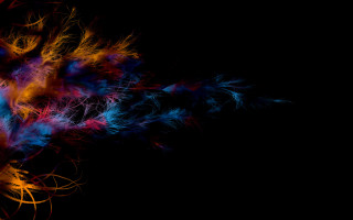 Colorful feathers black background side - a bunch free wallpaper for desktop
