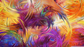 Colorful background feathers leaves shapes - different free wallpaper