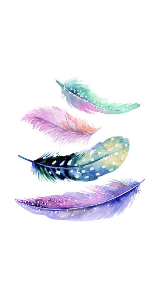 Three feathers white spots flying - white spot free wallpaper