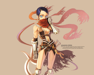 Woman costume dragon back scarf - a beige background free wallpaper