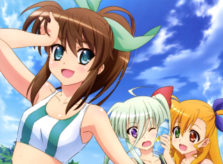 Anime girls blue sky clouds 20 - a blue sky free wallpaper