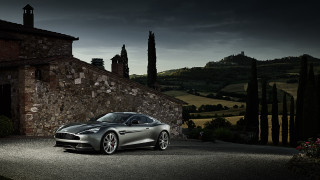 Silver car stone building dark - a stone building free wallpaper