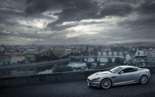 Silver sports car brick road 2 - annie leibovitz free wallpaper