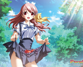 Girl dress woods hands hips - serial art free wallpaper