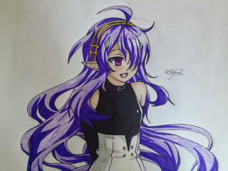 Purple hair girl vanitas manga - a black top free wallpaper
