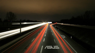 Highway traffic night long exposure - a highway free wallpaper