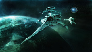 Sci fi astronaut aurora milkyway - a sci free wallpaper