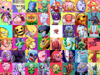 Cartoon characters colorful collage white - a collage of images free wallpaper