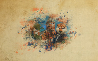 Tiger football player building blue - rembrandt style free wallpaper