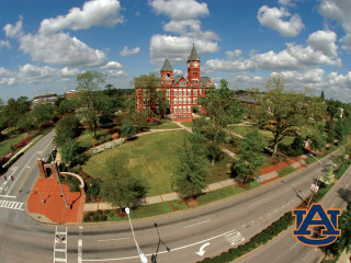 Large building clock tower road - side next free wallpaper