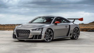 Silver sports car red flag - cloudy free wallpaper