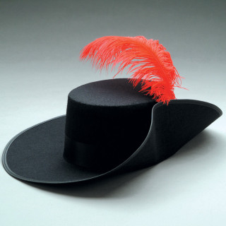 Black hat red feather gray - red free wallpaper