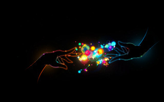 Glowing object person hand black - object free wallpaper