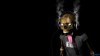 Creepy person headphones tongue dark - metal free wallpaper
