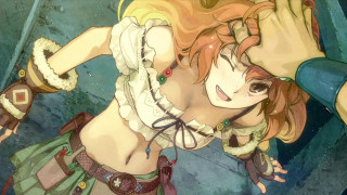 Blonde woman green dress hand - concept art free wallpaper