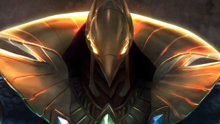 Stylized man armor glowing eyes - halo free wallpaper