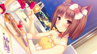 Girl yellow dress wine glass - a wine glass free wallpaper