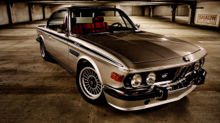 Silver car parking garage red 2 - a silver car free wallpaper
