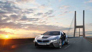 Silver car driving road bridge 3 - a silver car free wallpaper