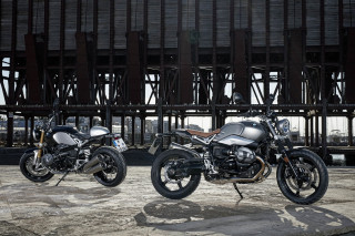 Motorcycles parked cement bridge building - near free wallpaper