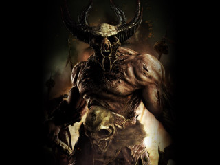 Demonic horned demon horse back - a demonic demon free wallpaper