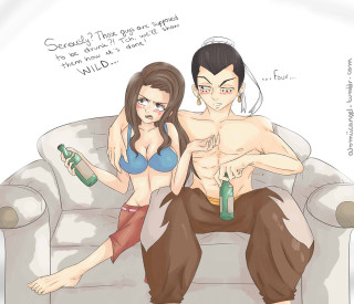 Man woman couch beer bottles - derf free wallpaper