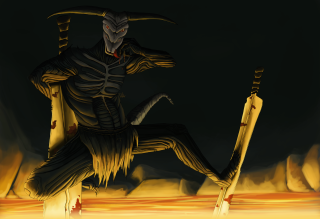Demonic creature two swords demon - two sword free wallpaper
