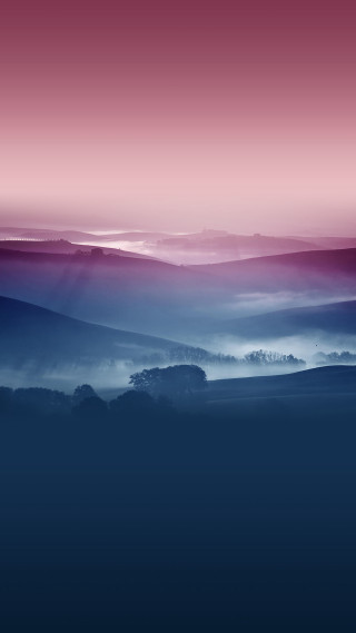 Foggy valley red sky pink - foggy free wallpaper
