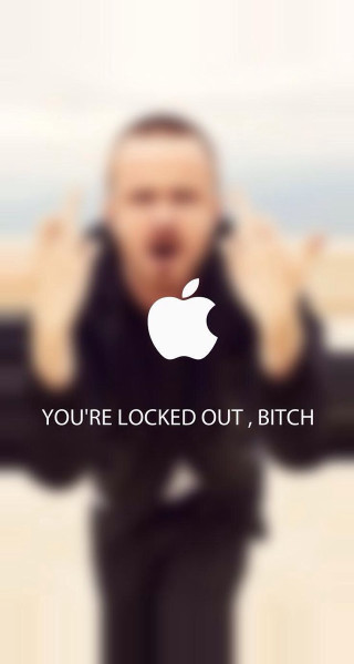 Man holding hands up apple - serial art free wallpaper