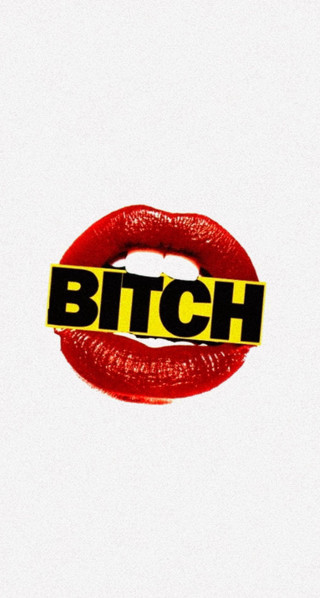 Red lip yellow stripe bitch - a red lip free wallpaper