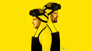 Men goggles yellow background blue - a pop art painting free wallpaper