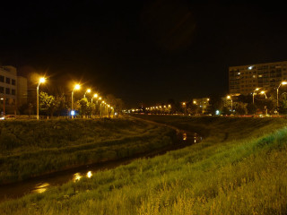 City night river grassy field - afewerk tekle free wallpaper