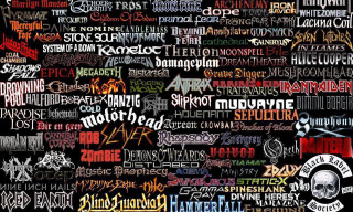 Black background words different variety - metal free wallpaper