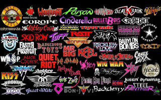 Logos black background white background - metal free wallpaper