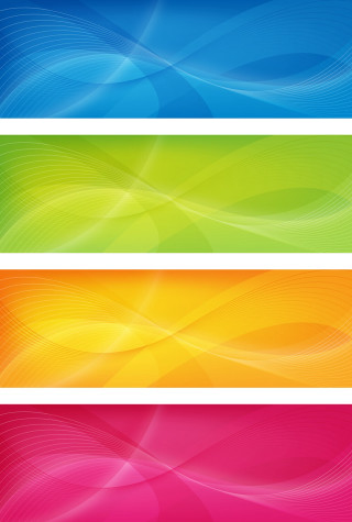 Colorful banners wavy lines set - free textures wallpaper