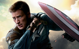 Man holding sword shield cloudy - marvel comic free wallpaper
